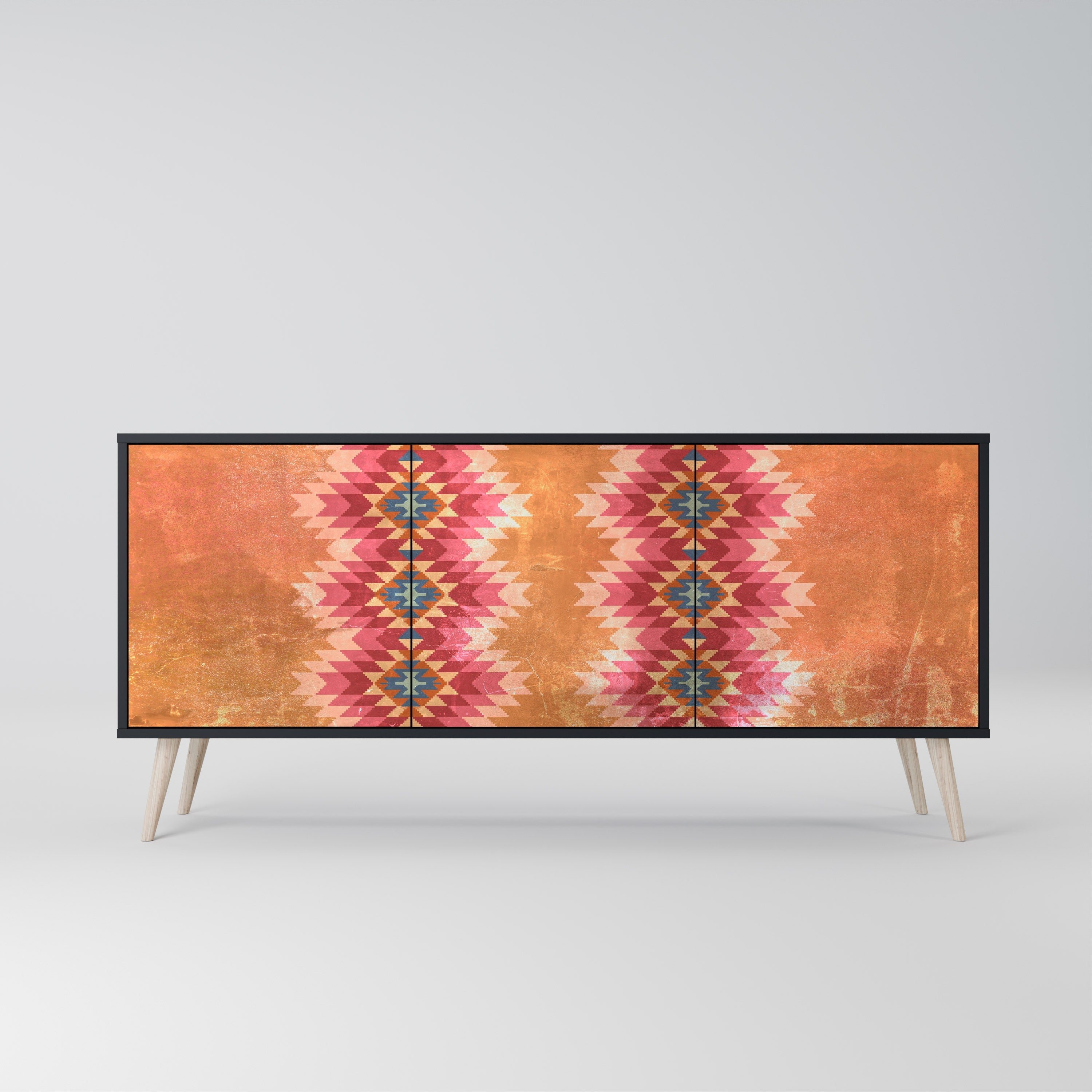 Buffet 3 portes INDIAN FOLK finition noire