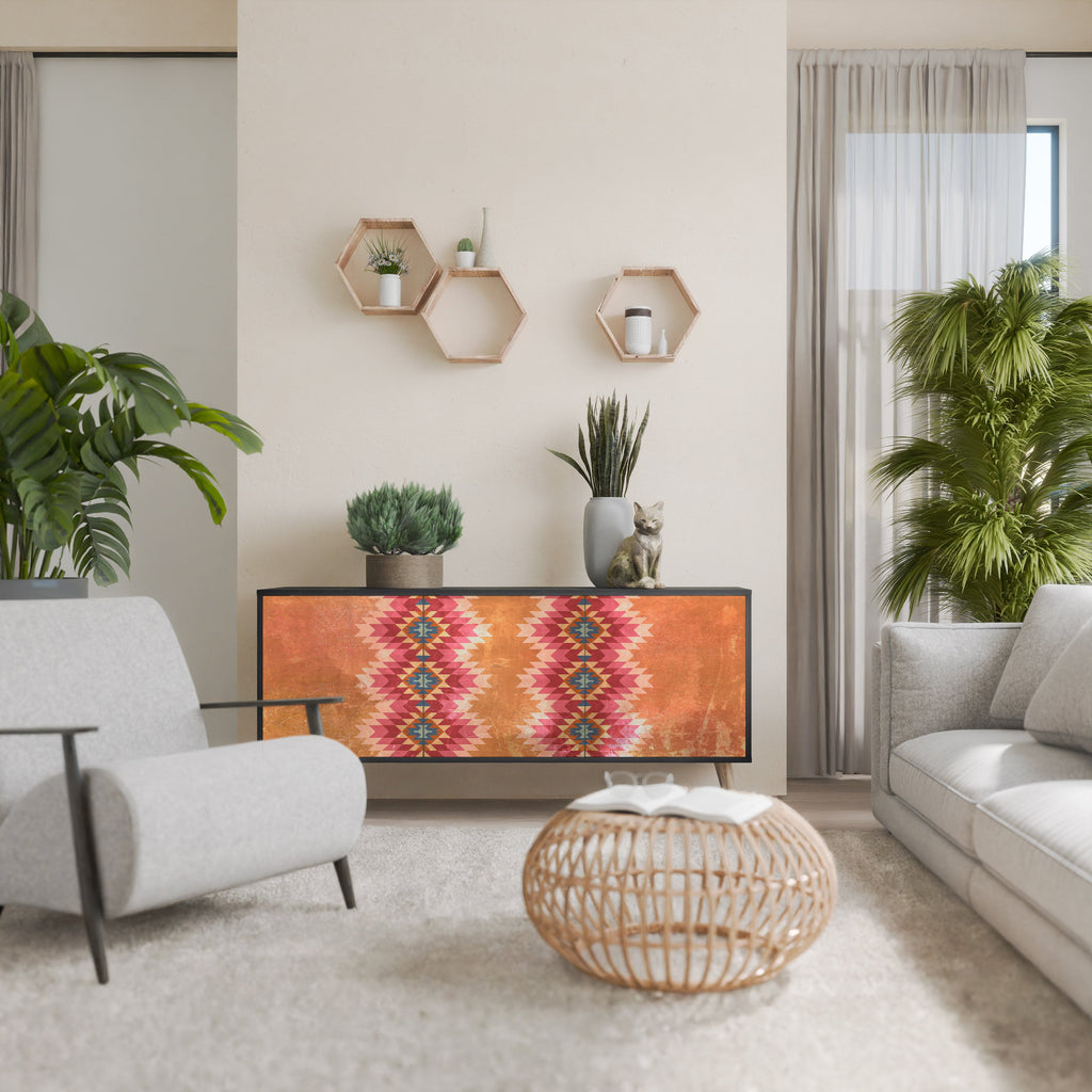 Buffet 3 portes INDIAN FOLK finition noire