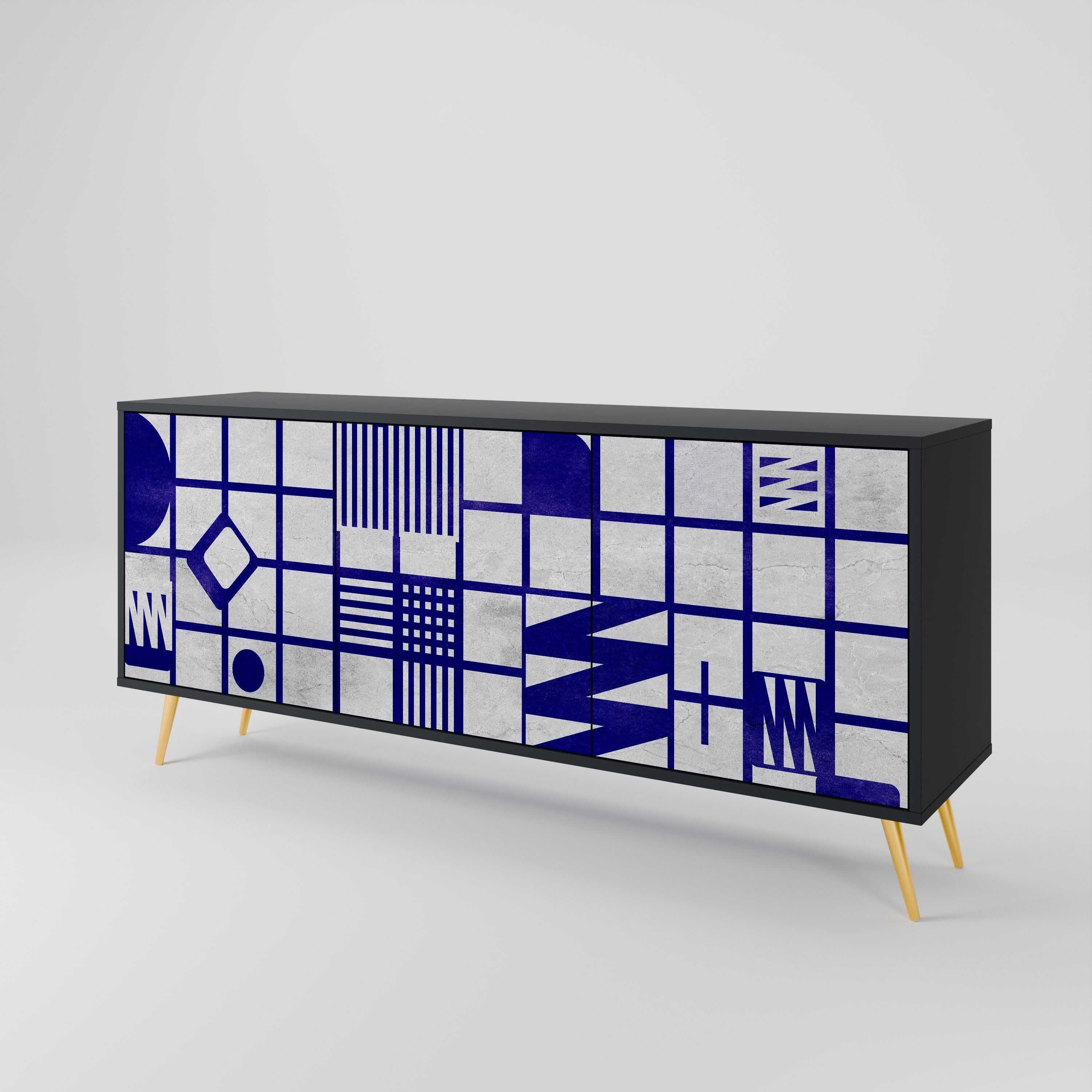 Buffet 3 portes THE RIGHT PLACES en finition noire