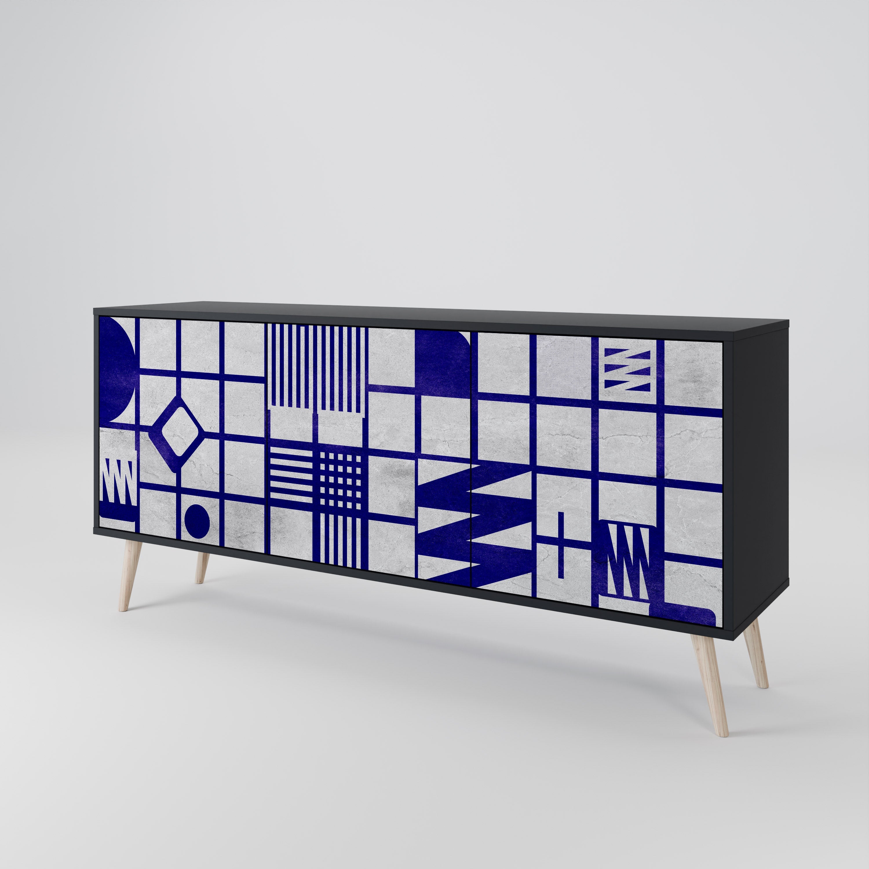 Buffet 3 portes THE RIGHT PLACES en finition noire