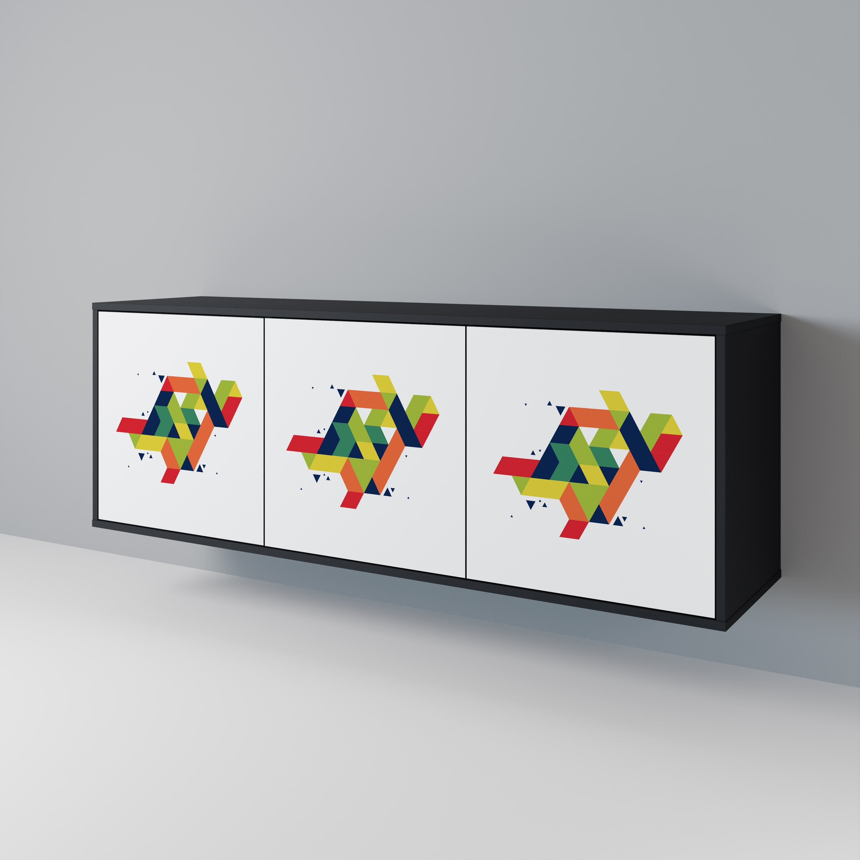 Buffet 3 portes FUTURE SIGN en finition noire