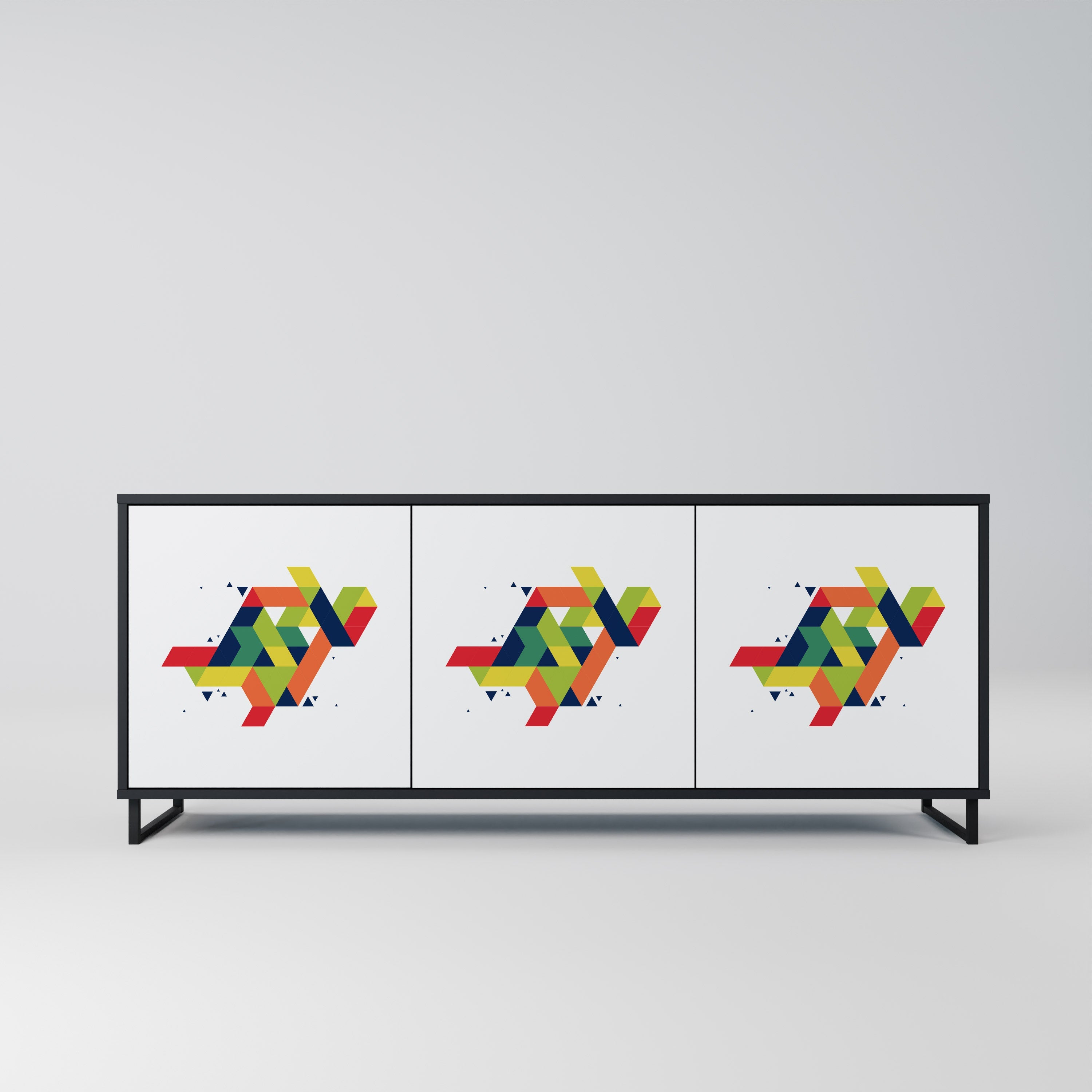 Buffet 3 portes FUTURE SIGN en finition noire