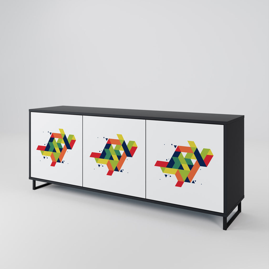 Buffet 3 portes FUTURE SIGN en finition noire