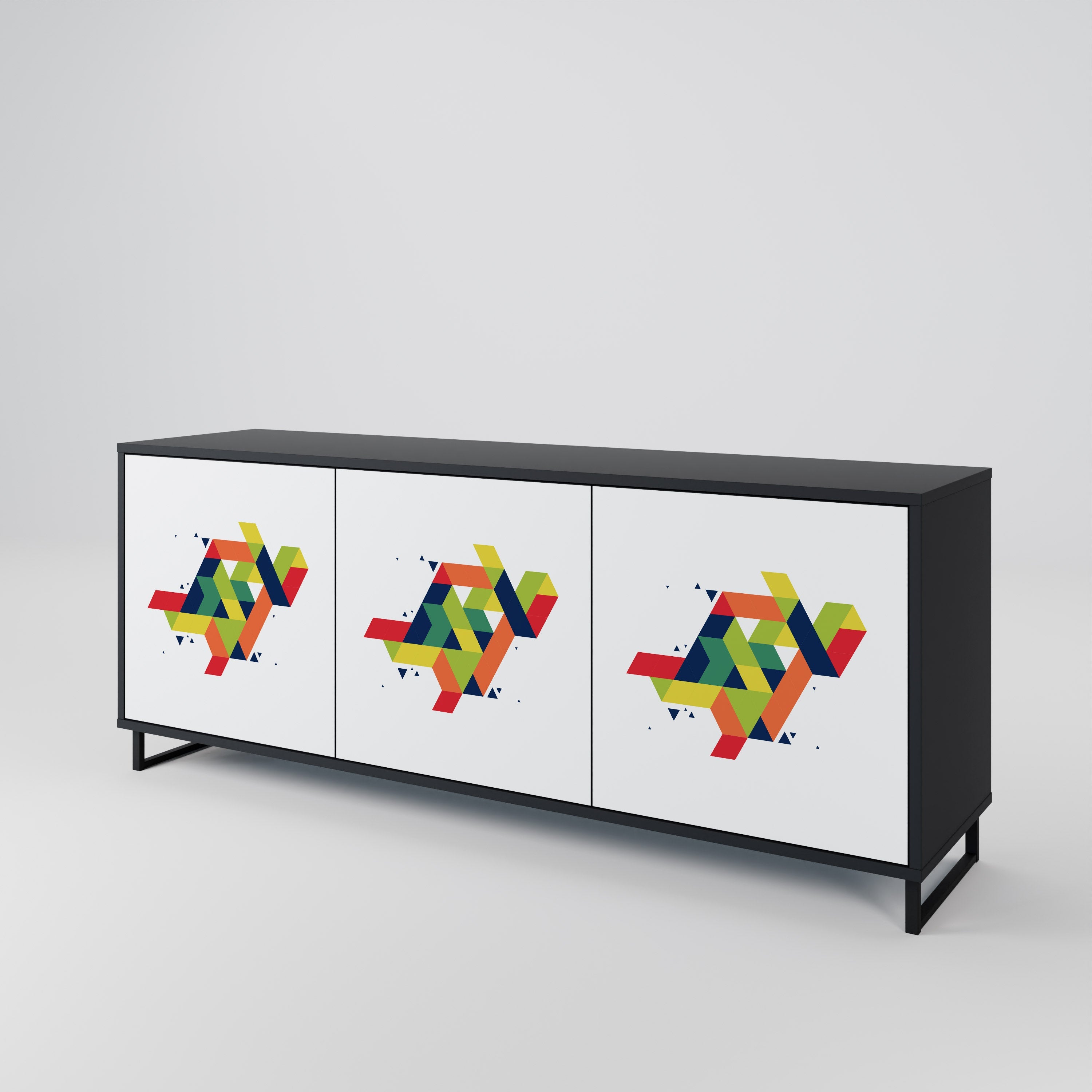 Buffet 3 portes FUTURE SIGN en finition noire