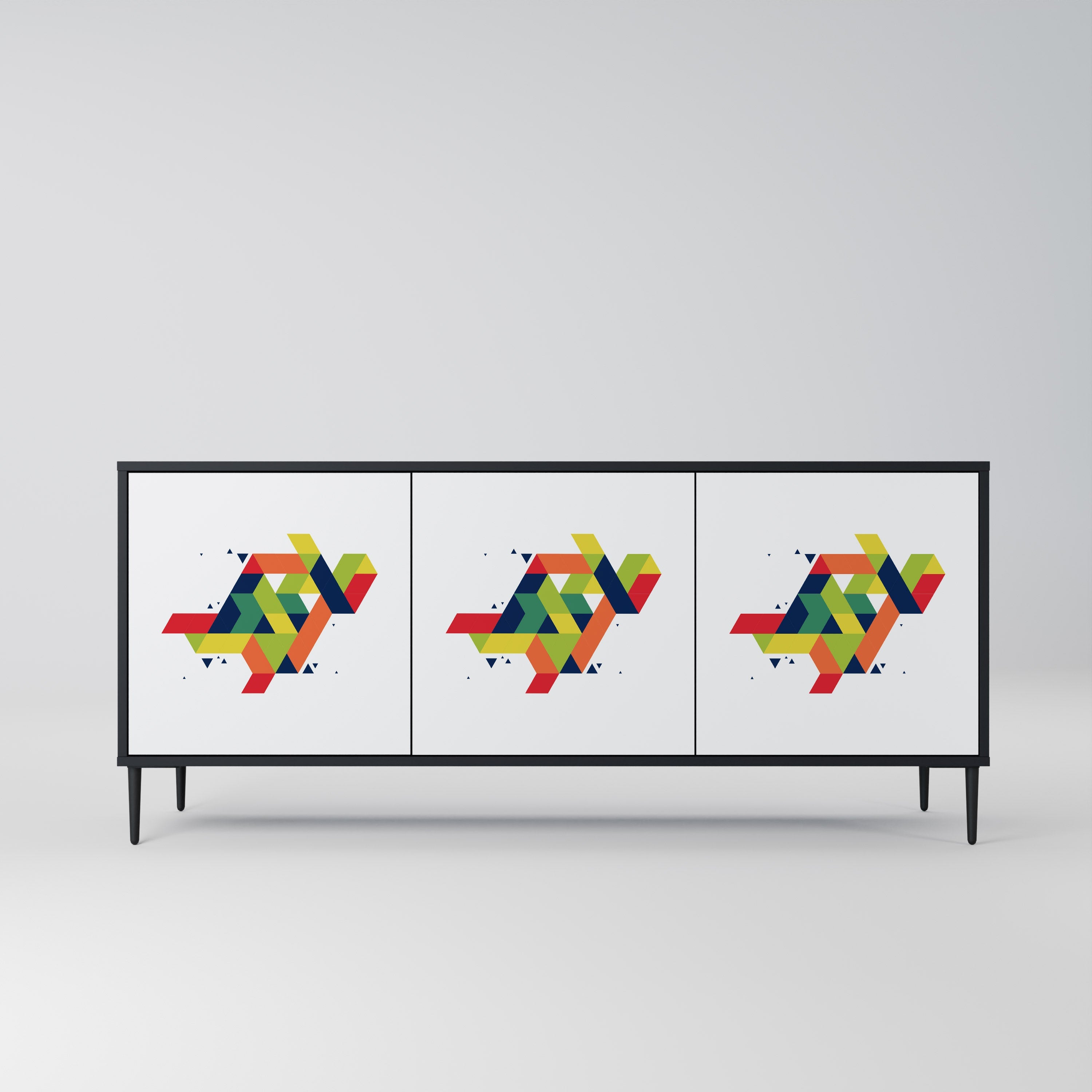 Buffet 3 portes FUTURE SIGN en finition noire