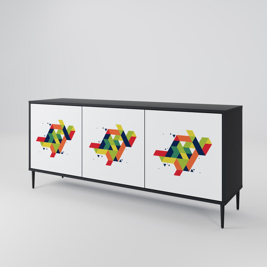 Buffet 3 portes FUTURE SIGN en finition noire