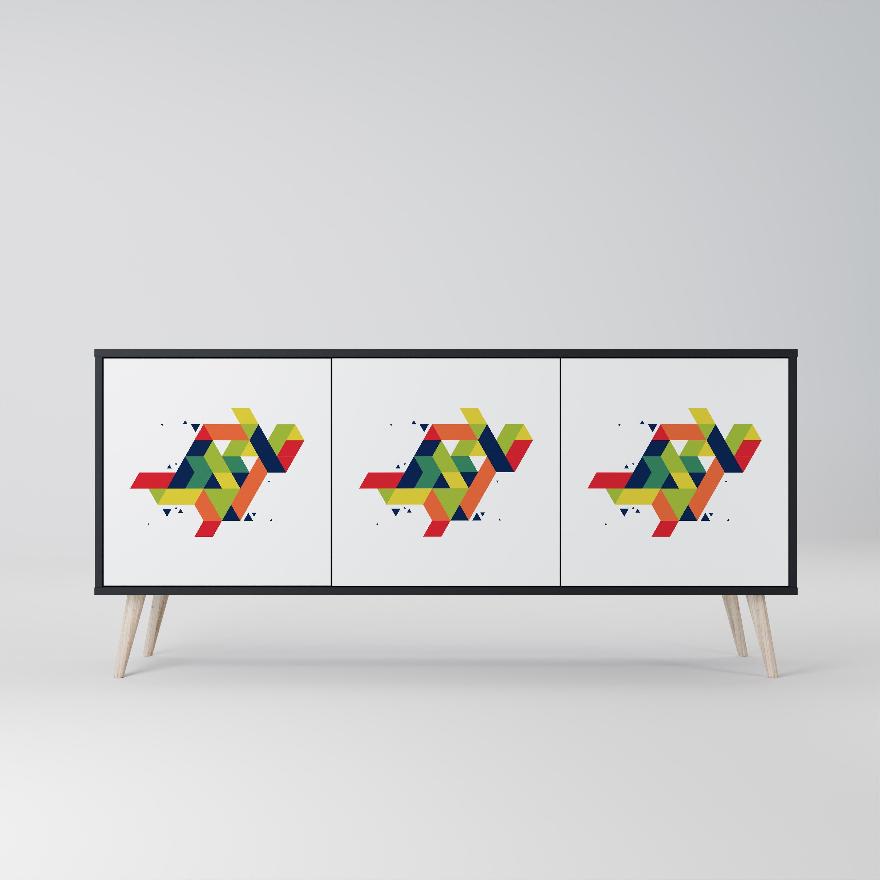 Buffet 3 portes FUTURE SIGN en finition noire