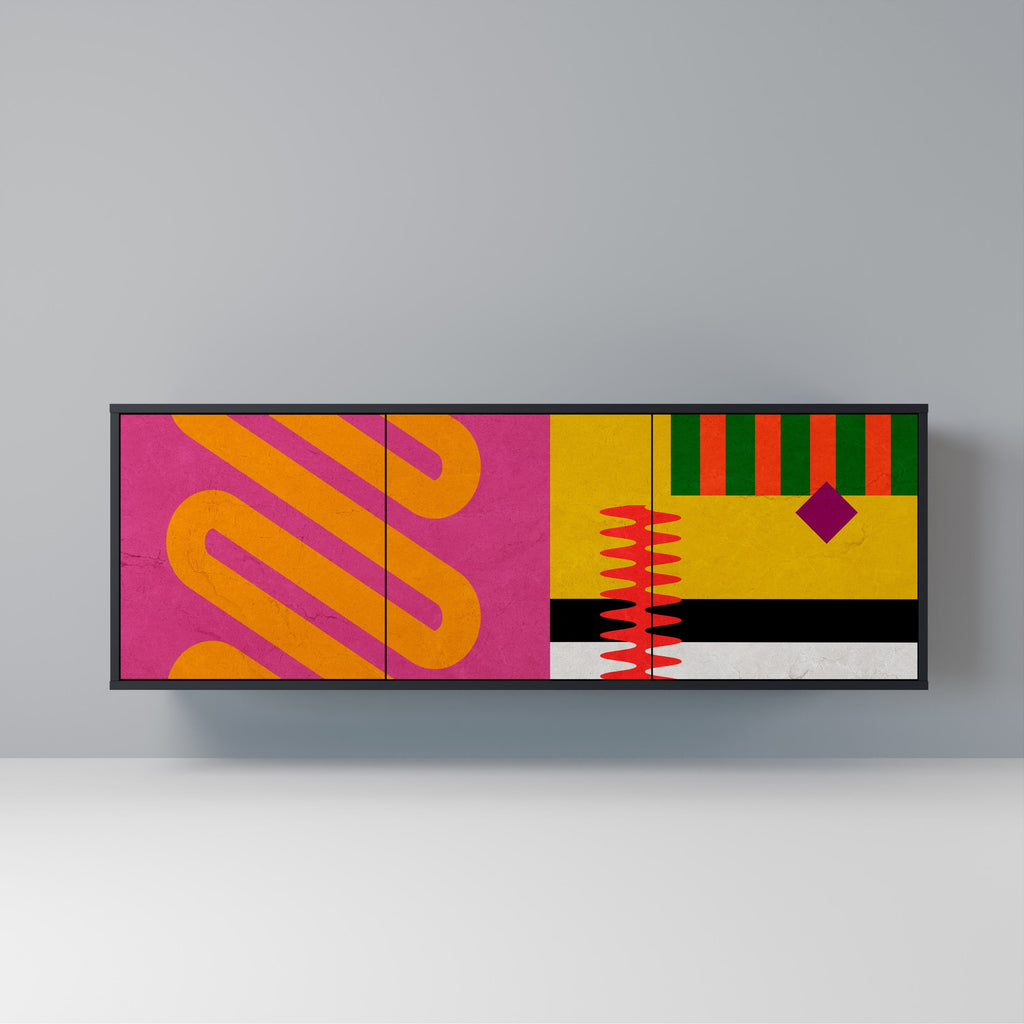 Buffet 3 portes VIVID ART finition noire