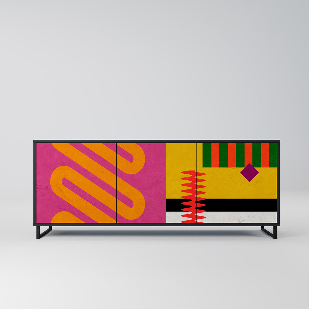 Buffet 3 portes VIVID ART finition noire