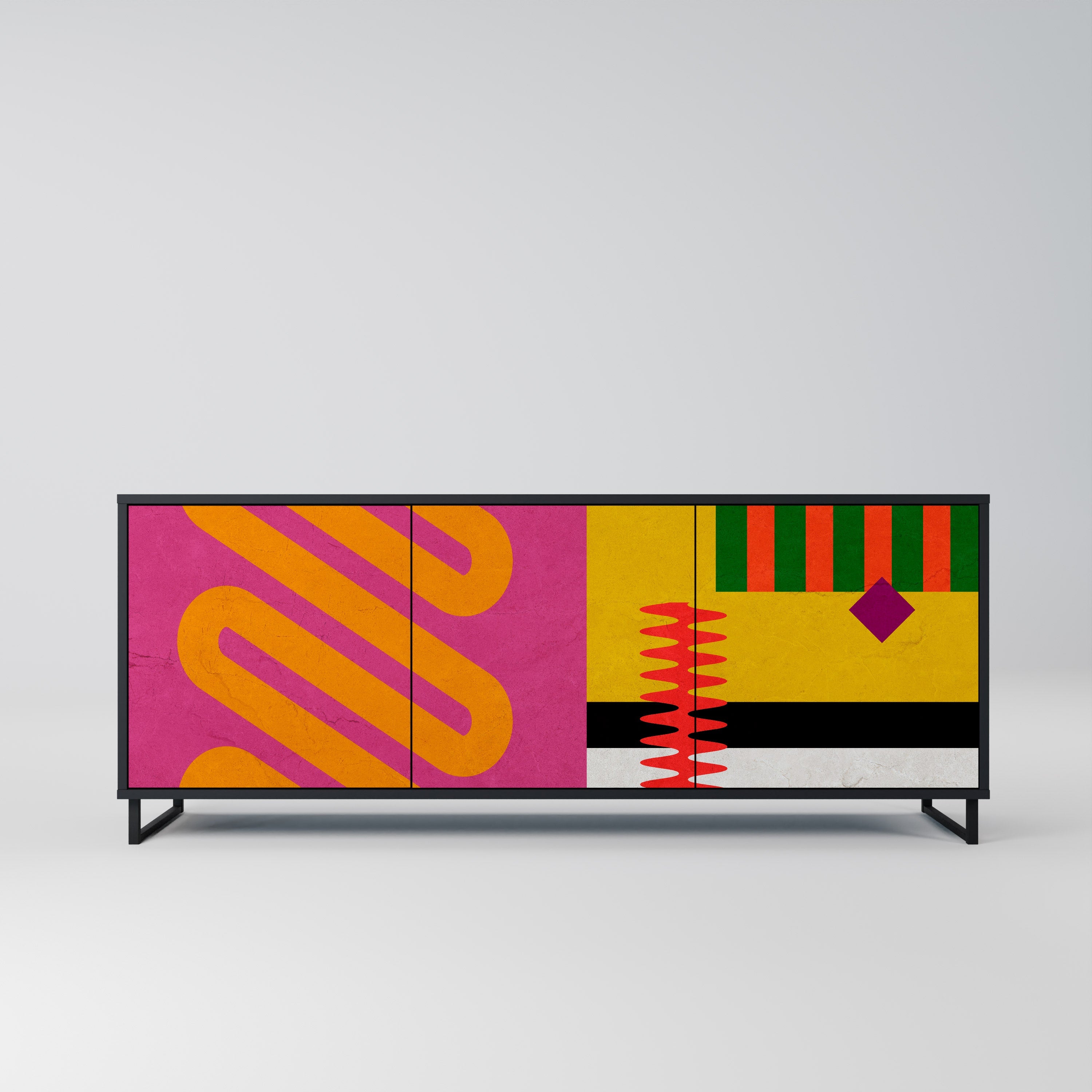 Buffet 3 portes VIVID ART finition noire