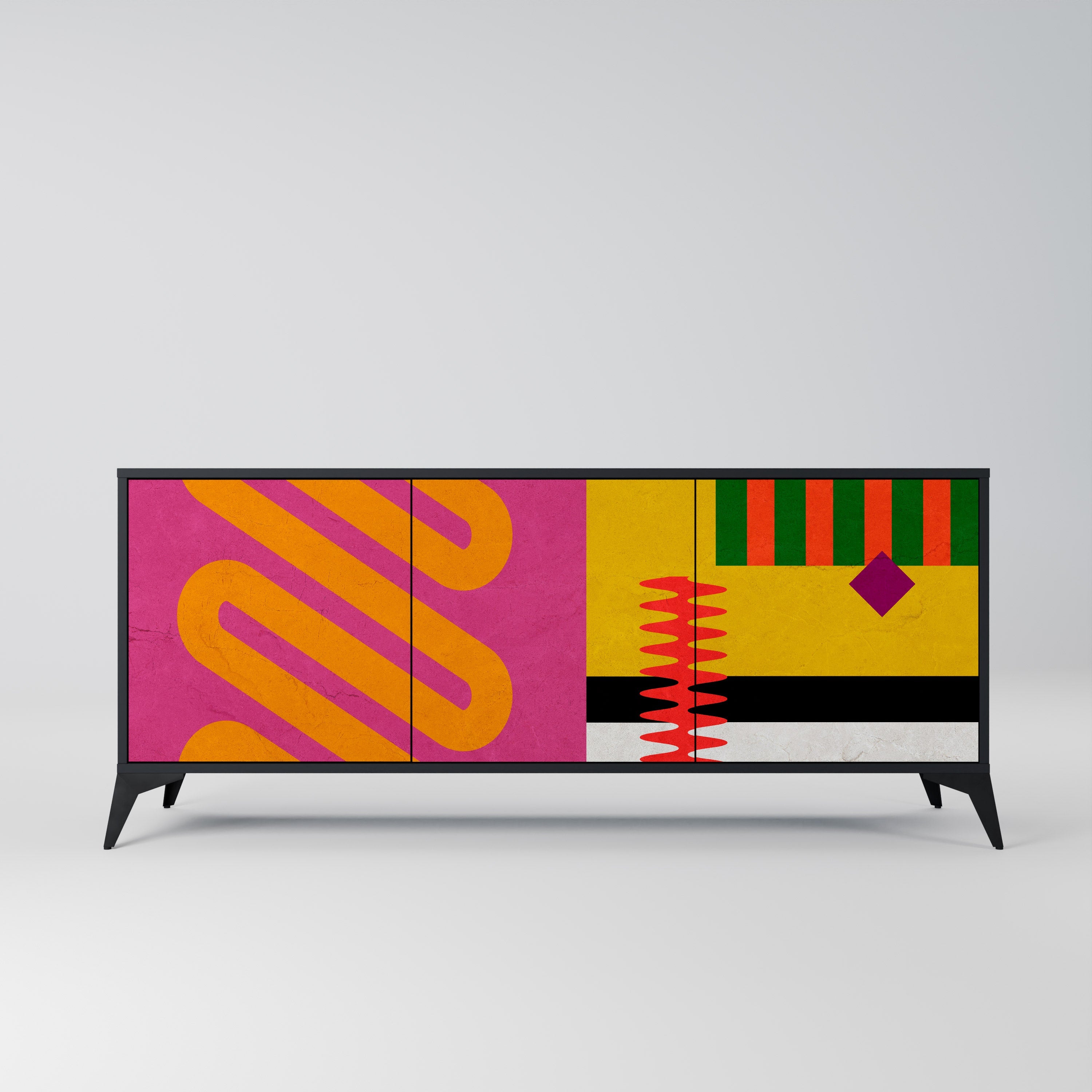 Buffet 3 portes VIVID ART finition noire