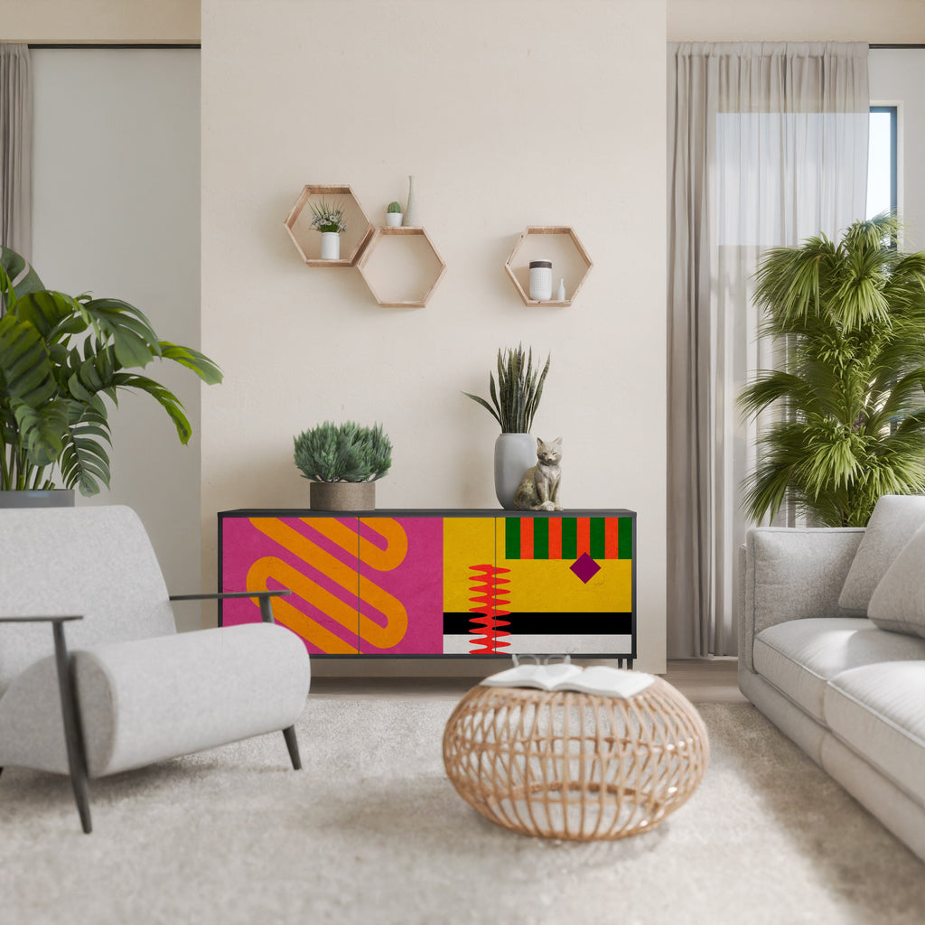 Buffet 3 portes VIVID ART finition noire