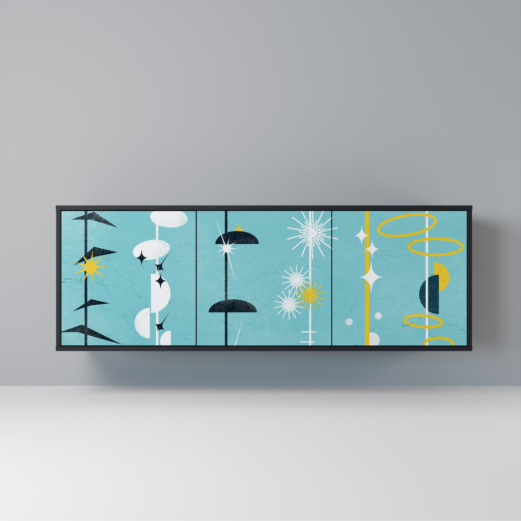 Buffet 3 portes PATHS TO HAPPINESS finition noire