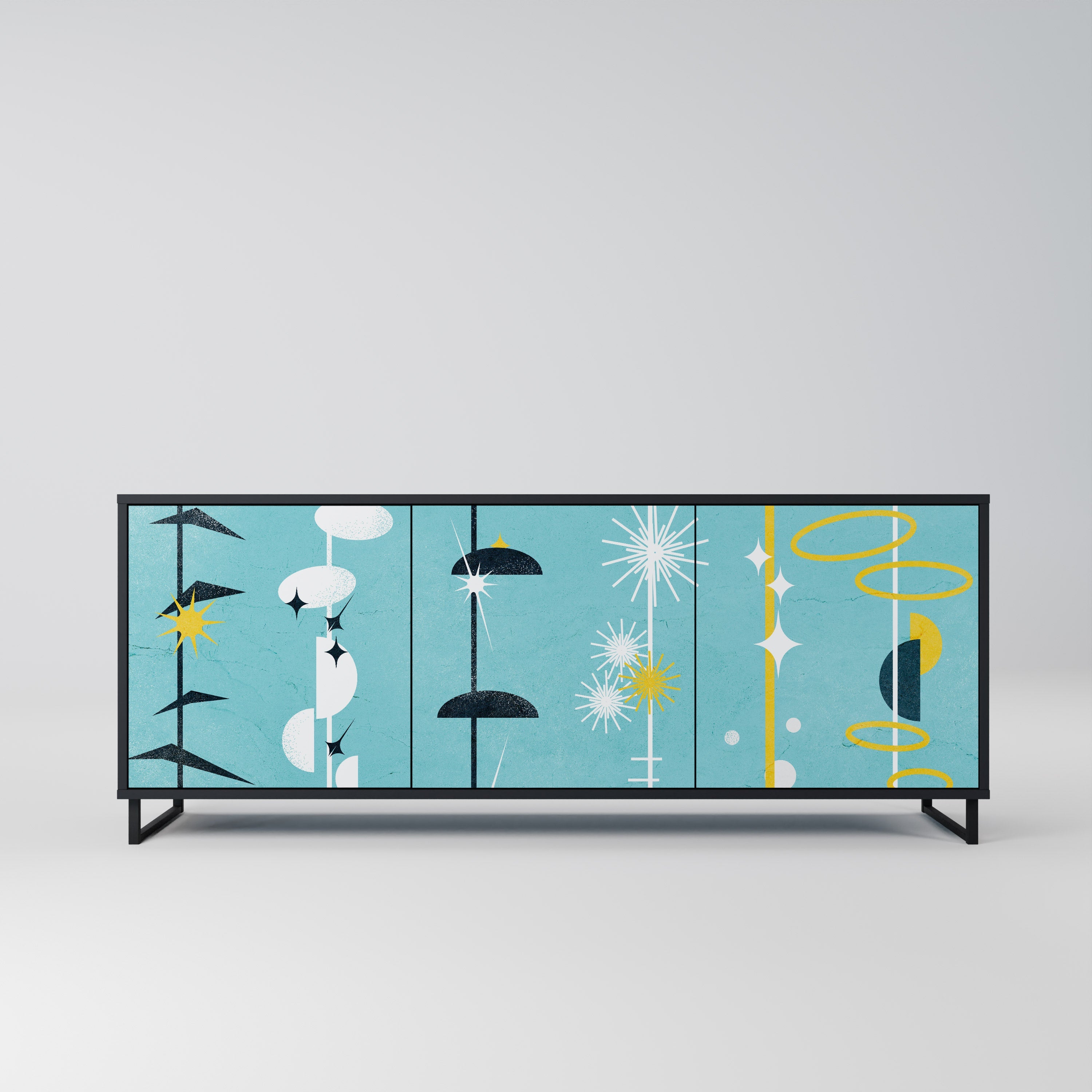 Buffet 3 portes PATHS TO HAPPINESS finition noire