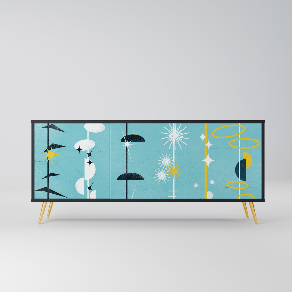 Buffet 3 portes PATHS TO HAPPINESS finition noire