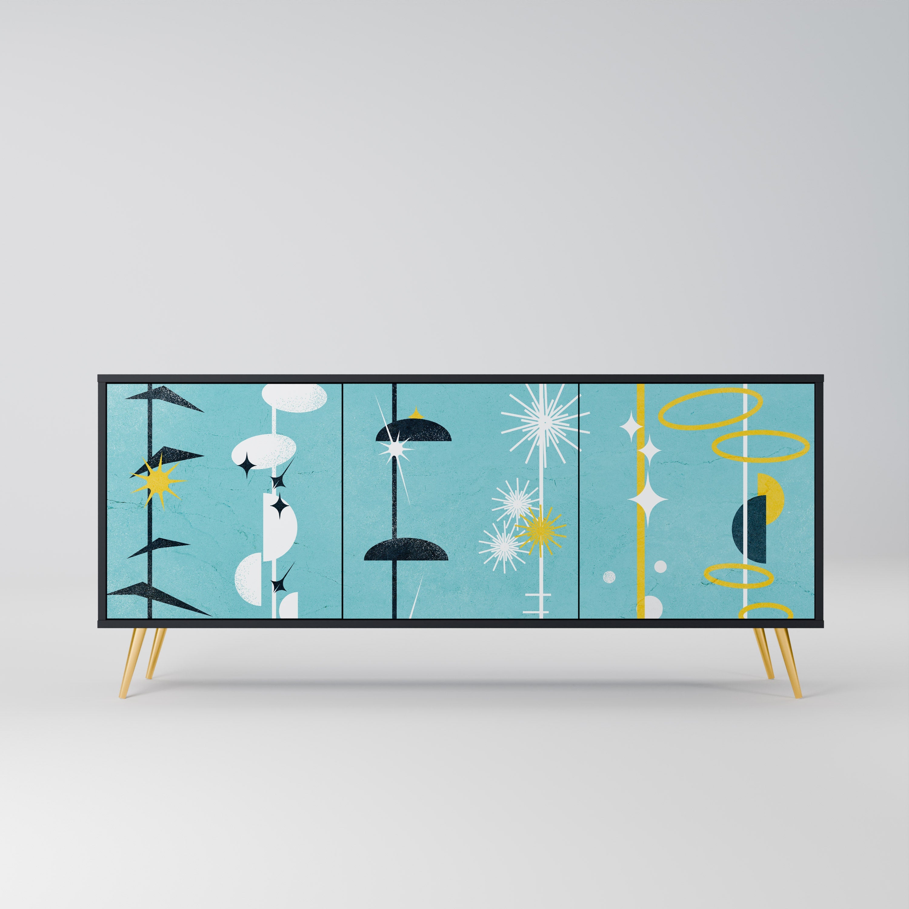 Buffet 3 portes PATHS TO HAPPINESS finition noire