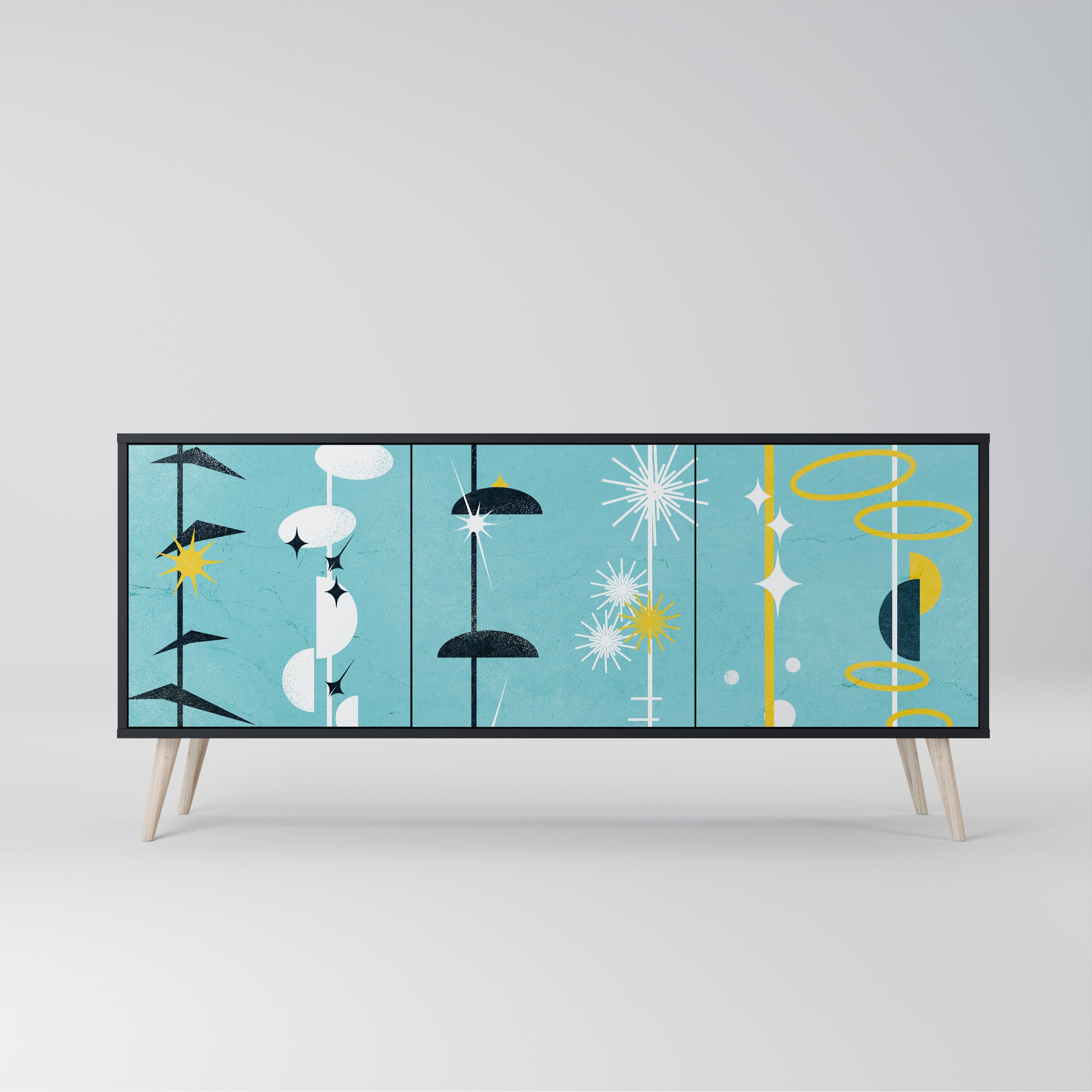 Buffet 3 portes PATHS TO HAPPINESS finition noire