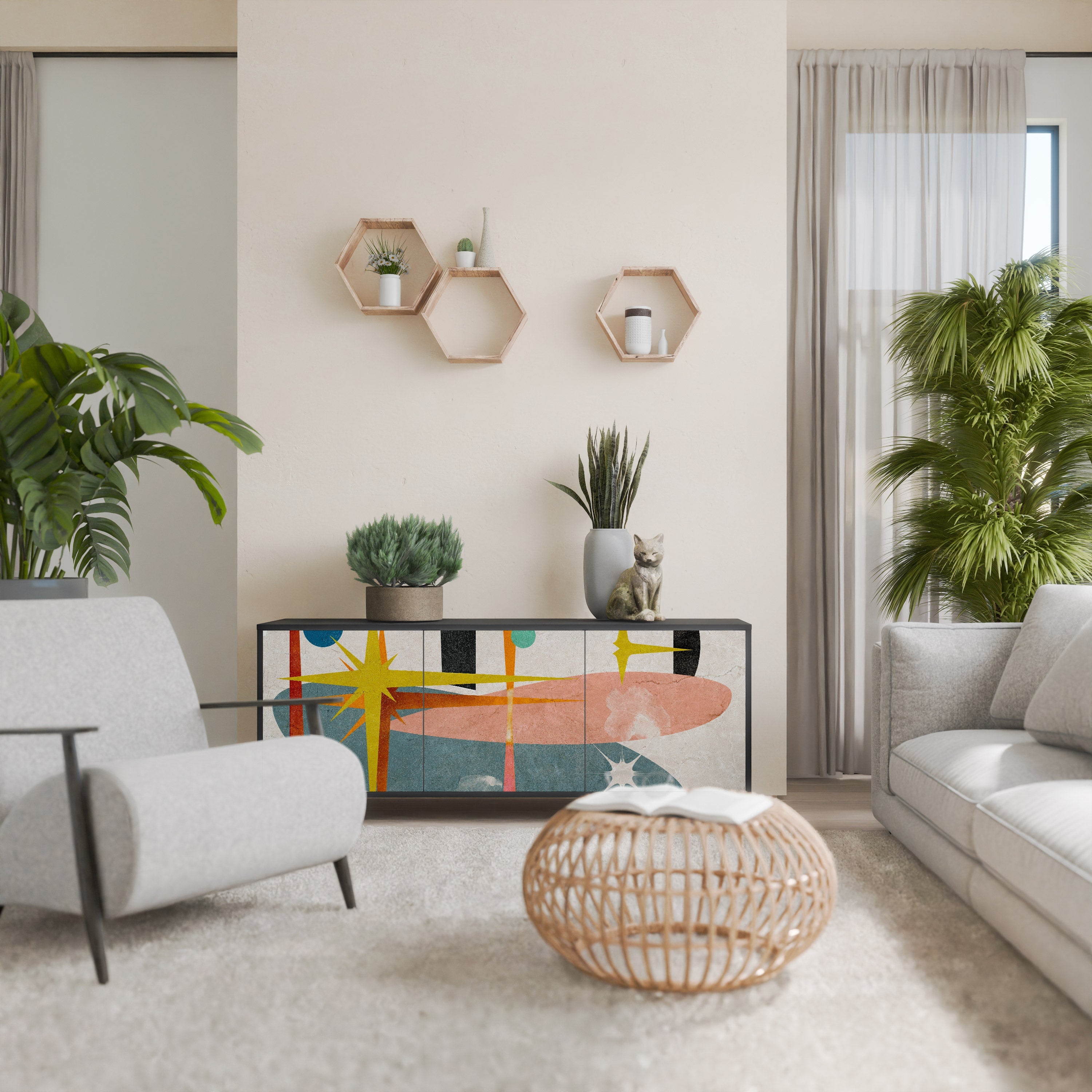 Buffet 3 portes INTERSTELLAR VIBES en finition noire