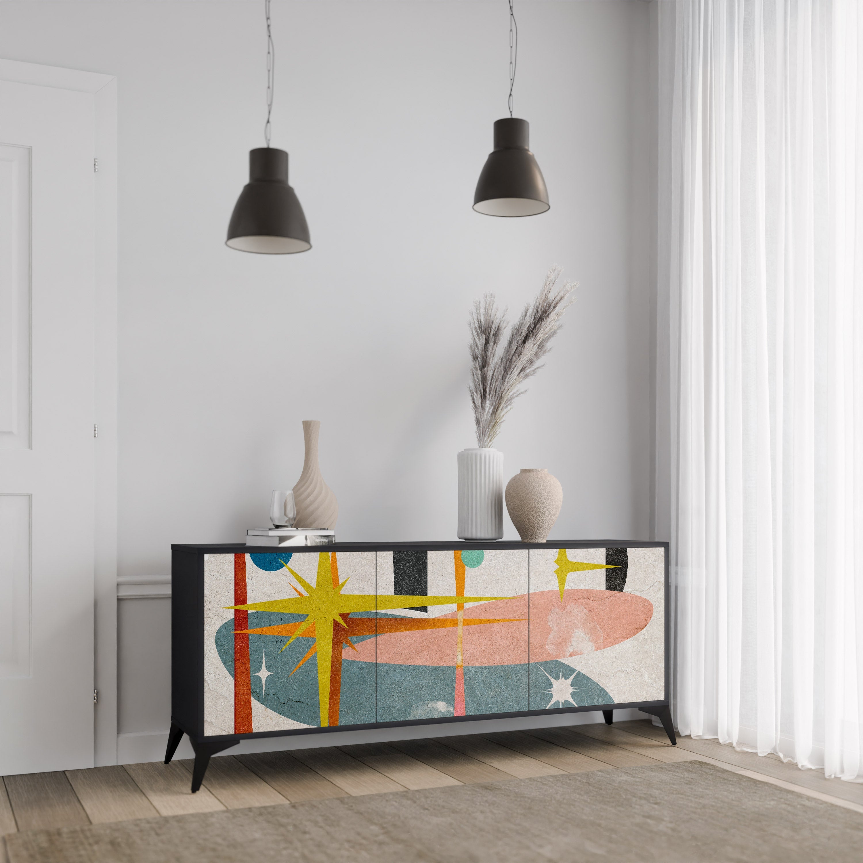 Buffet 3 portes INTERSTELLAR VIBES en finition noire