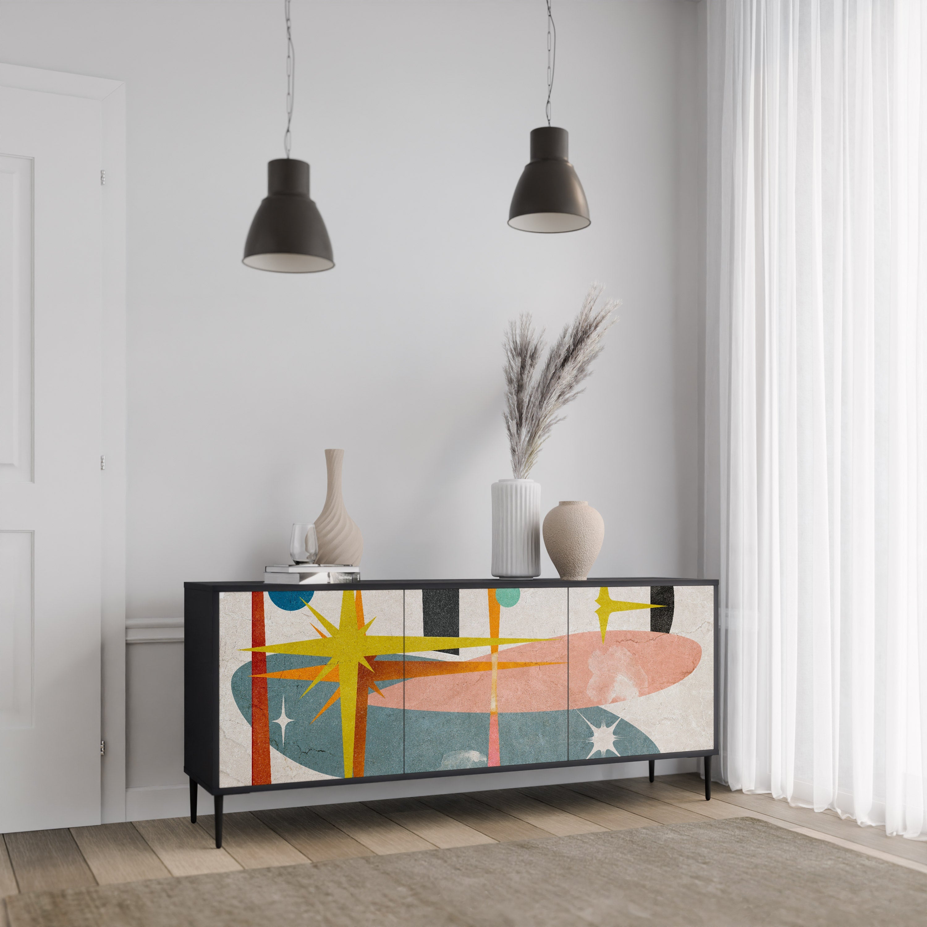 Buffet 3 portes INTERSTELLAR VIBES en finition noire