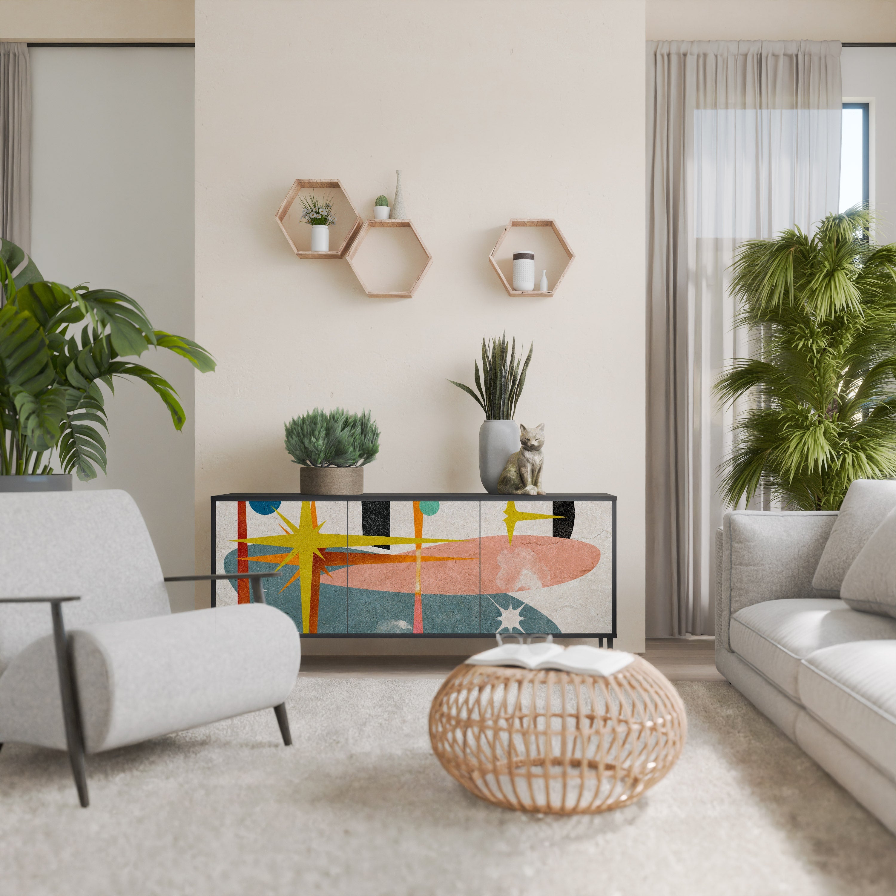 Buffet 3 portes INTERSTELLAR VIBES en finition noire