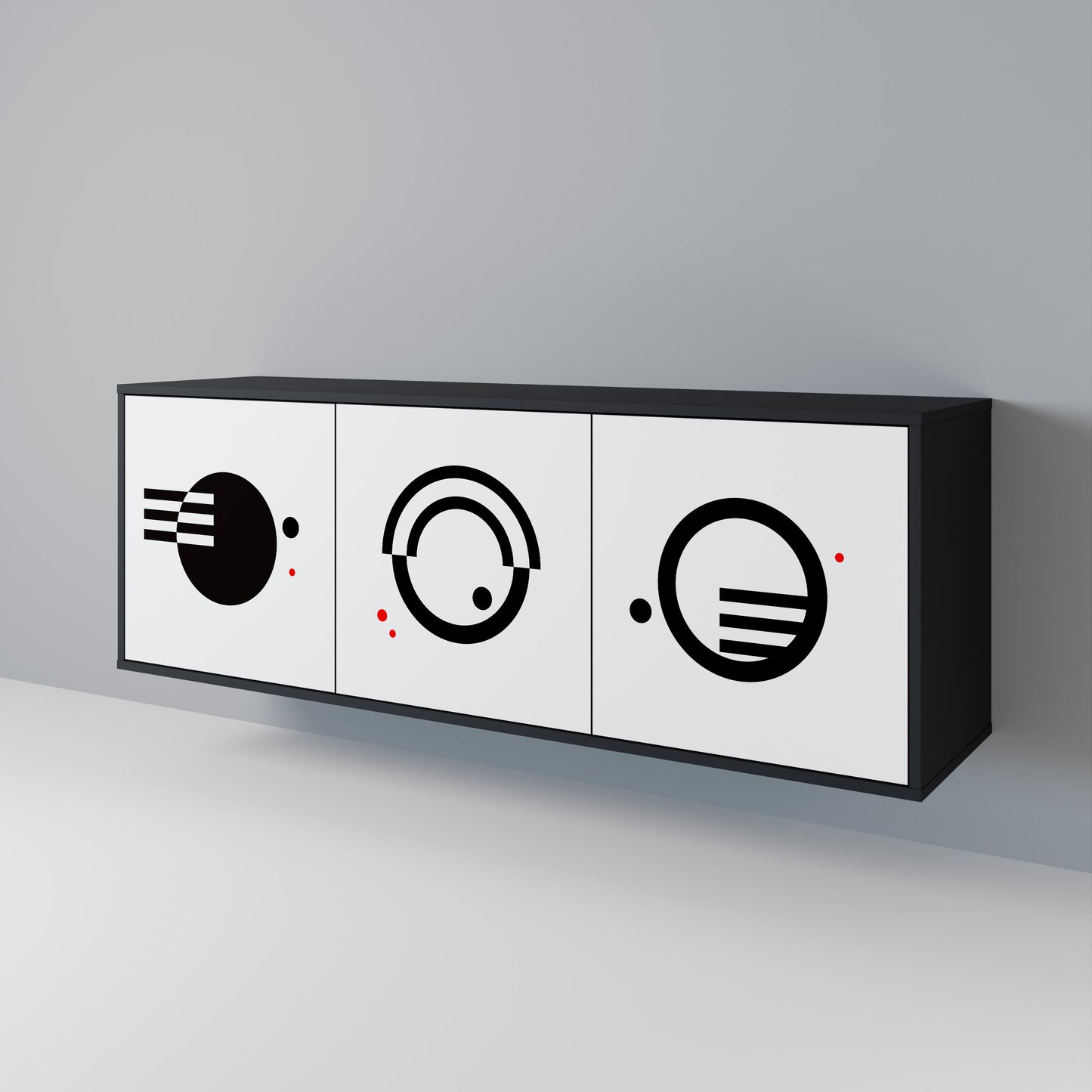 BLACK AND WHITE COMBINATION 3-Door Sideboard