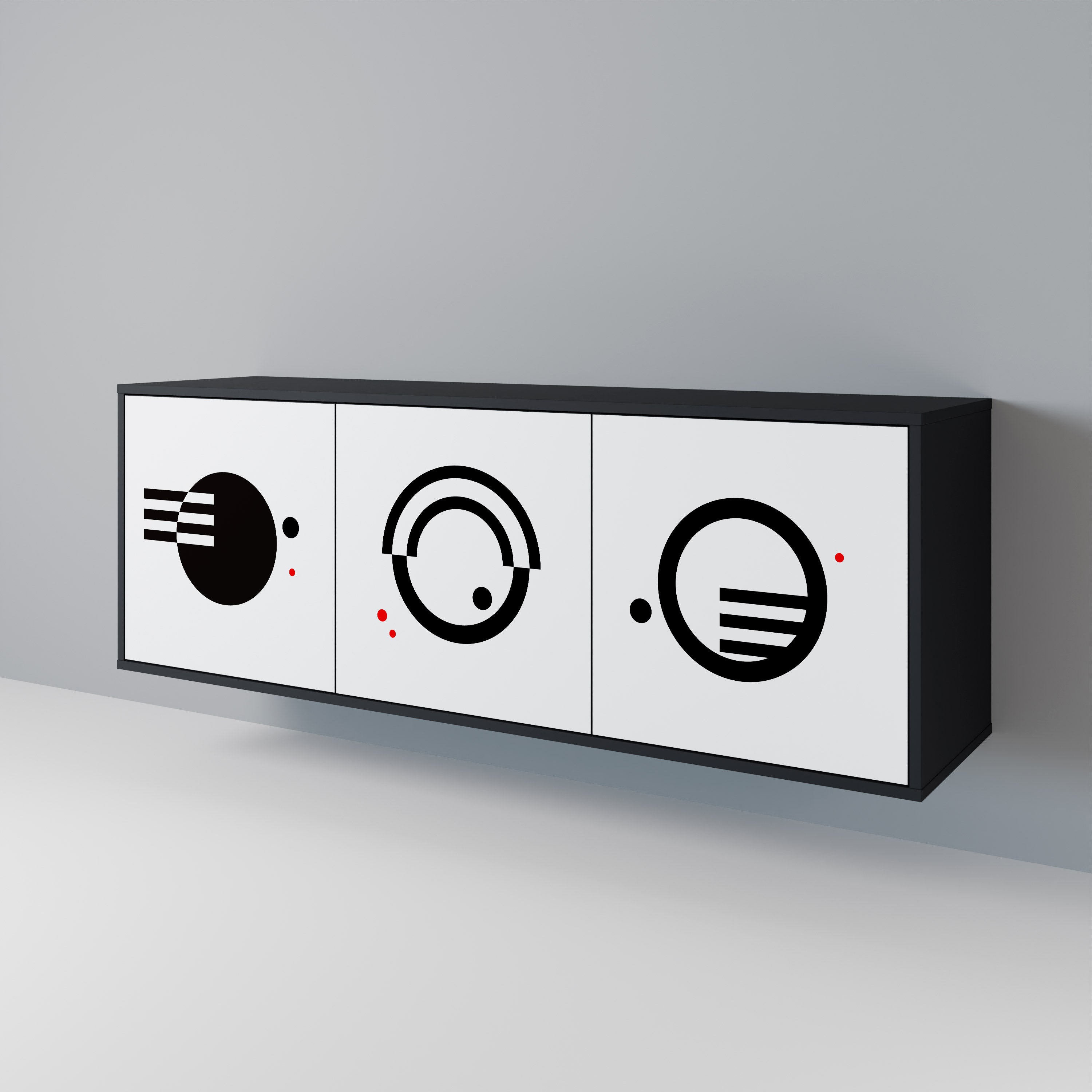 BLACK AND WHITE COMBINATION 3-Door Sideboard