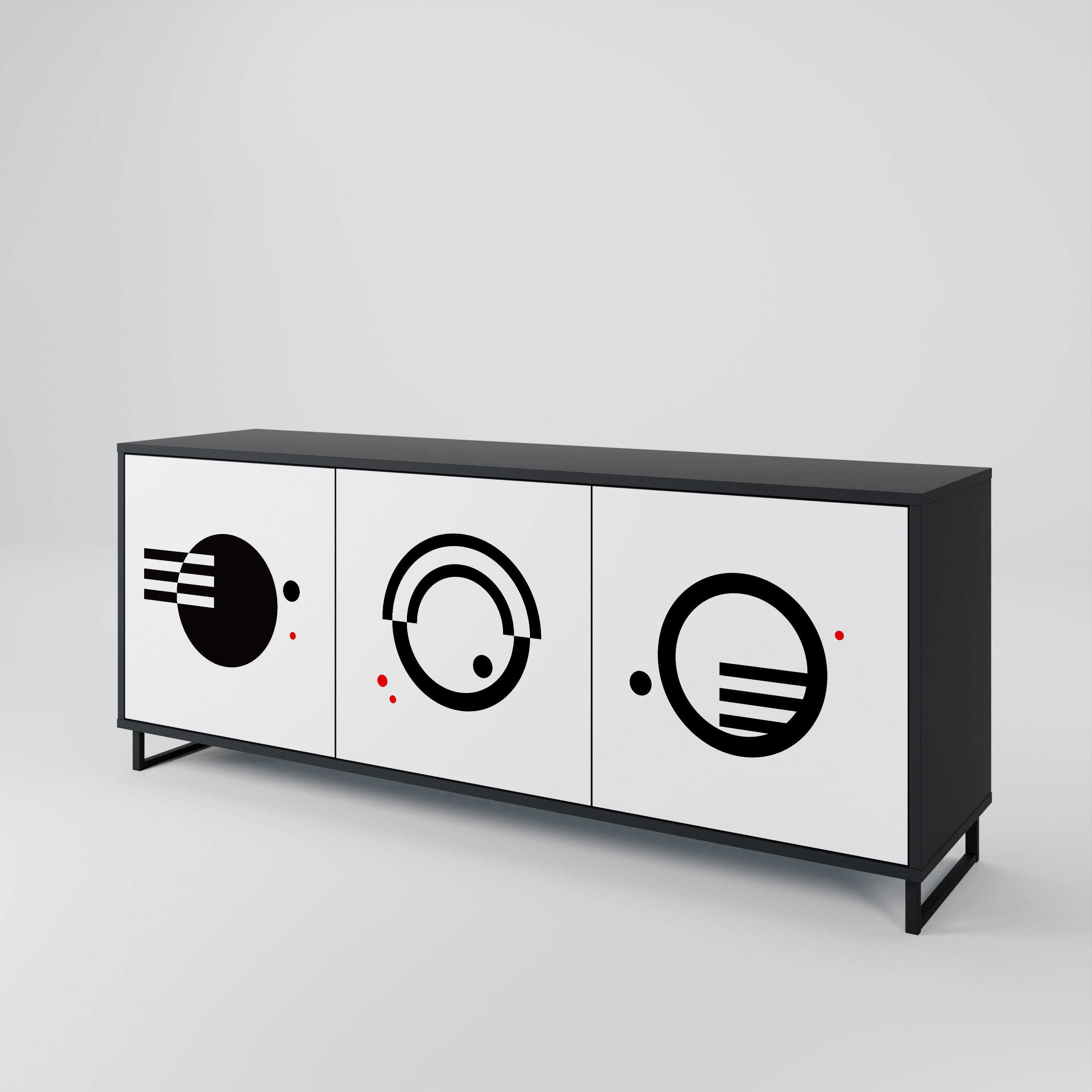 BLACK AND WHITE COMBINATION 3-Door Sideboard