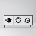 BLACK AND WHITE COMBINATION 3-Door Sideboard