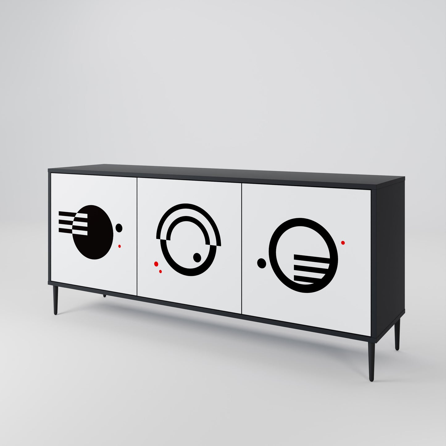 BLACK AND WHITE COMBINATION 3-Door Sideboard