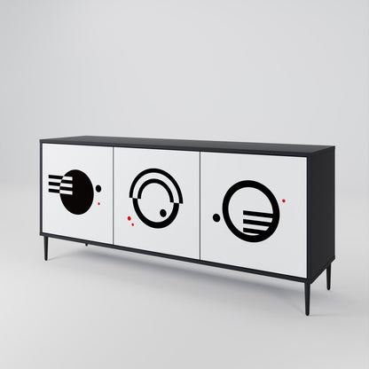 BLACK AND WHITE COMBINATION 3-Door Sideboard