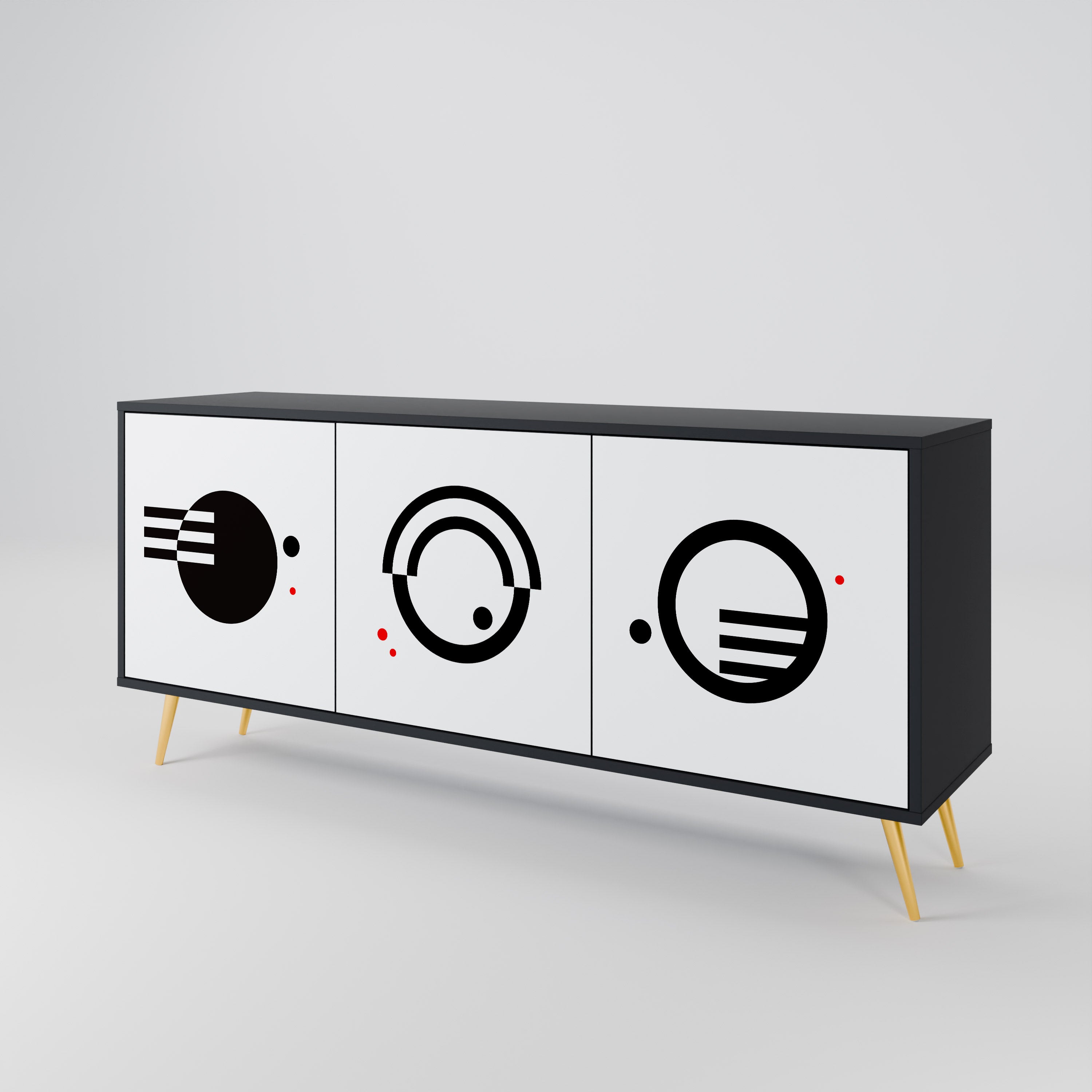 BLACK AND WHITE COMBINATION 3-Door Sideboard