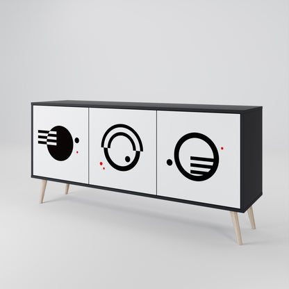 BLACK AND WHITE COMBINATION 3-Door Sideboard
