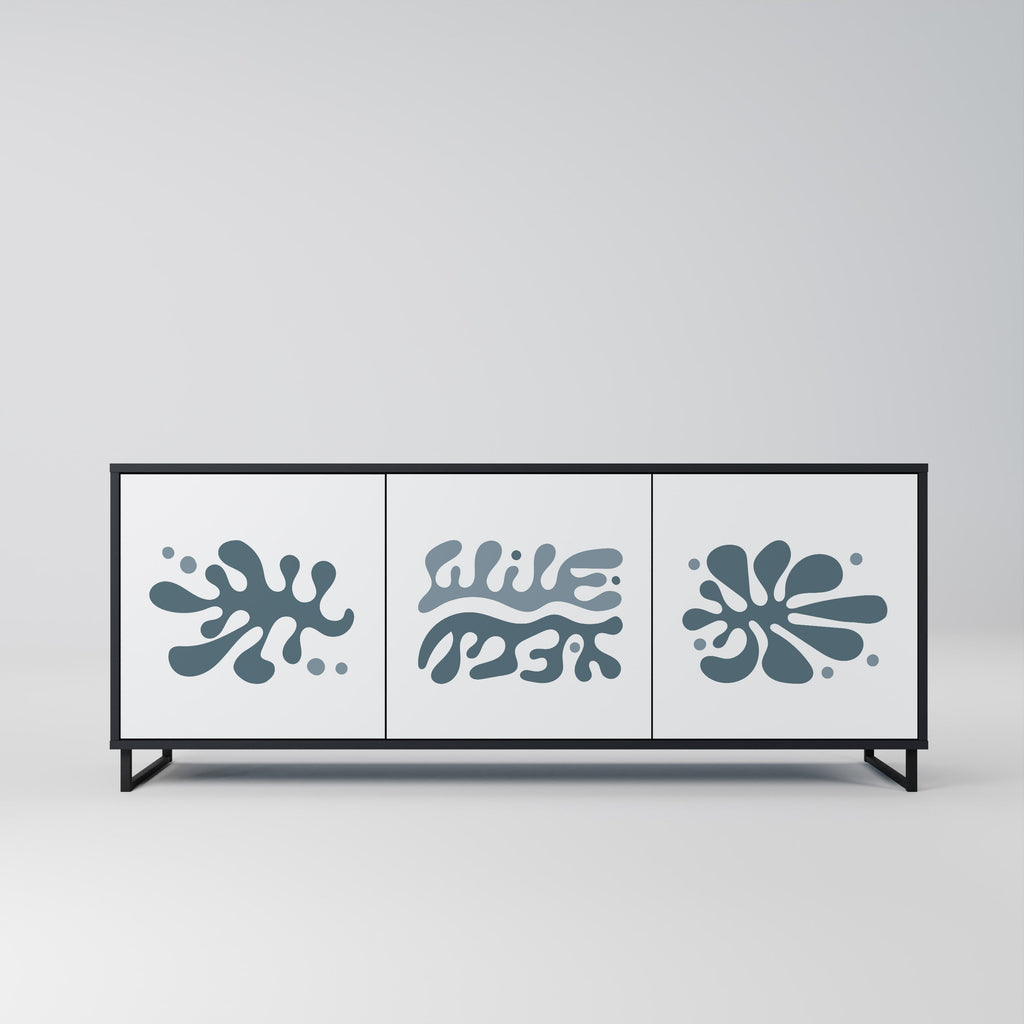 Buffet 3 portes WONDERLAND VEGETATION en finition noire