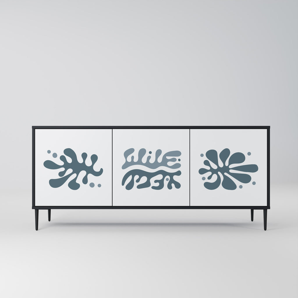 Buffet 3 portes WONDERLAND VEGETATION en finition noire