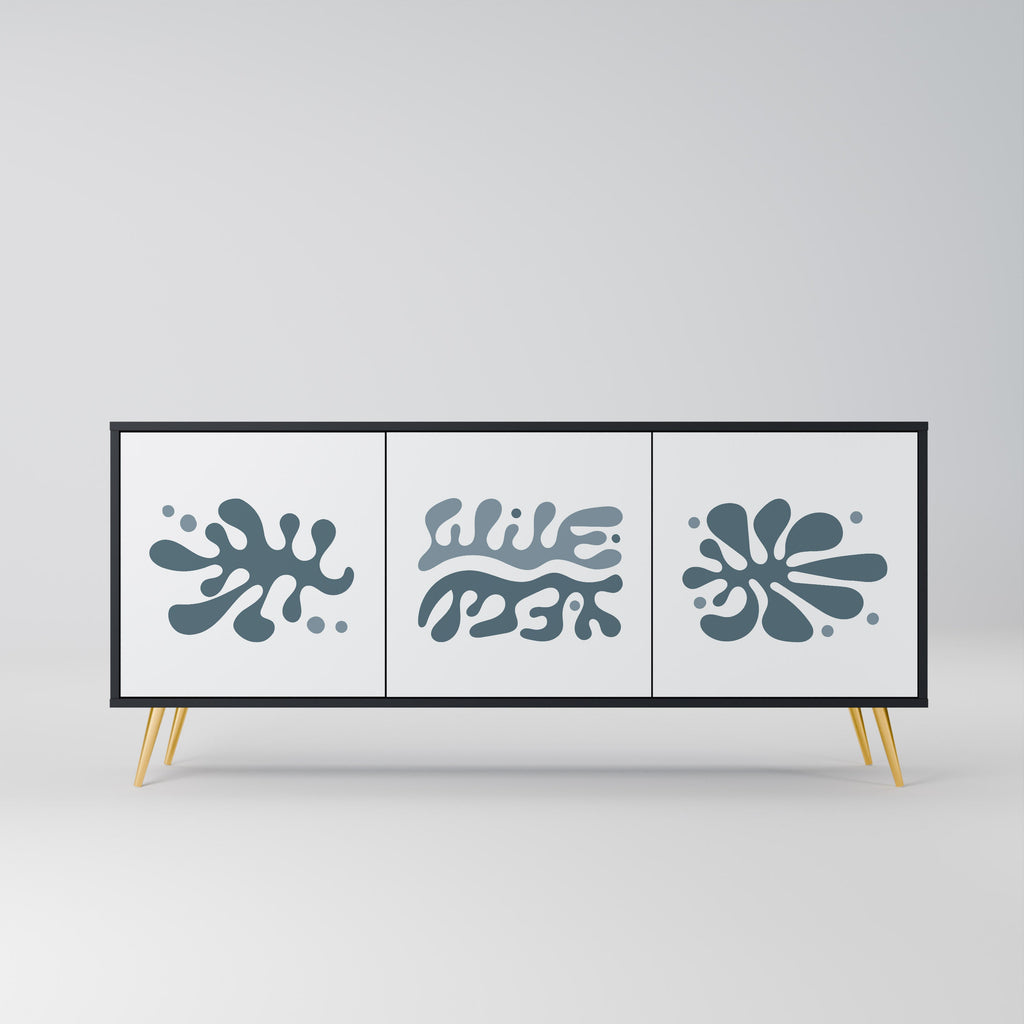 Buffet 3 portes WONDERLAND VEGETATION en finition noire