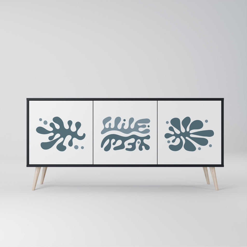 Buffet 3 portes WONDERLAND VEGETATION en finition noire