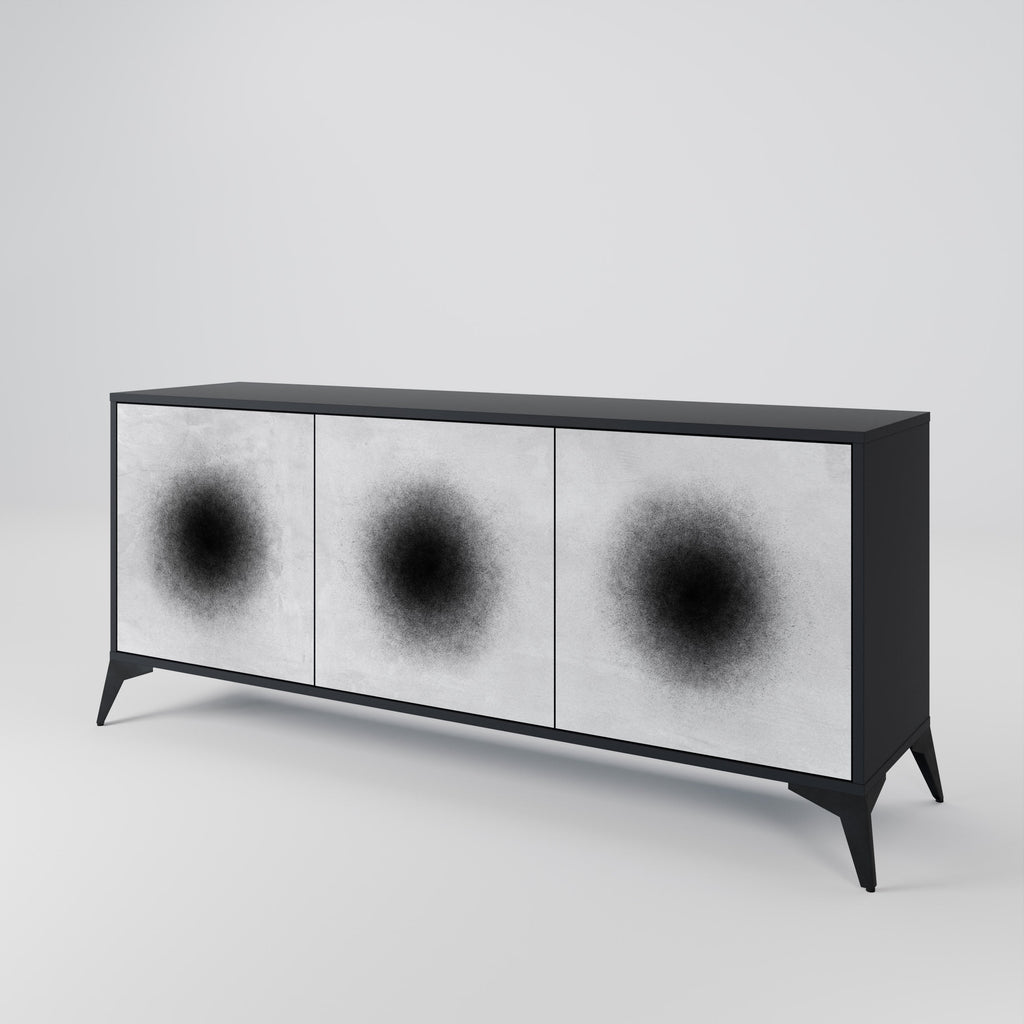 BLACK HOLE 3-Door Sideboard in Black Finish