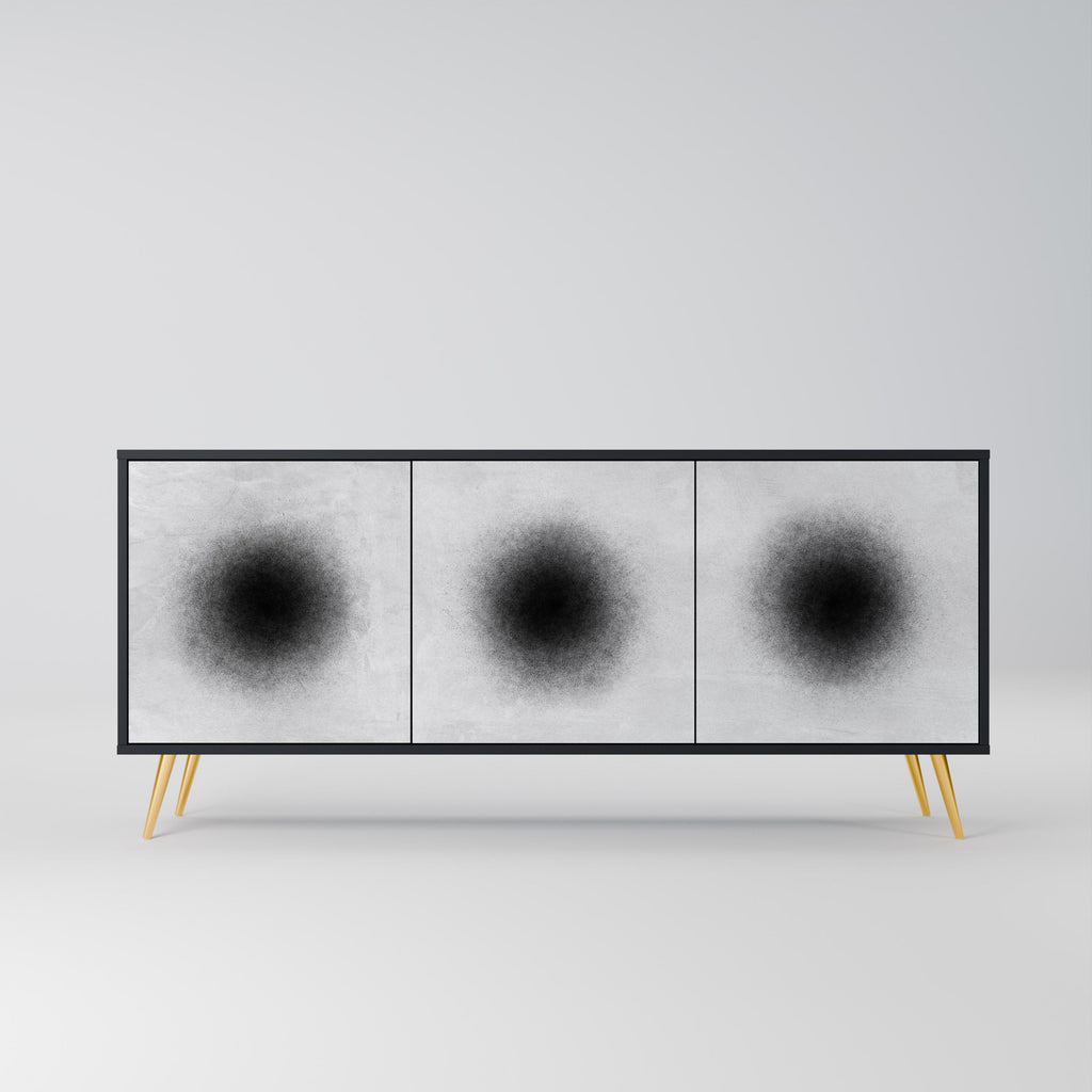 BLACK HOLE 3-Door Sideboard in Black Finish