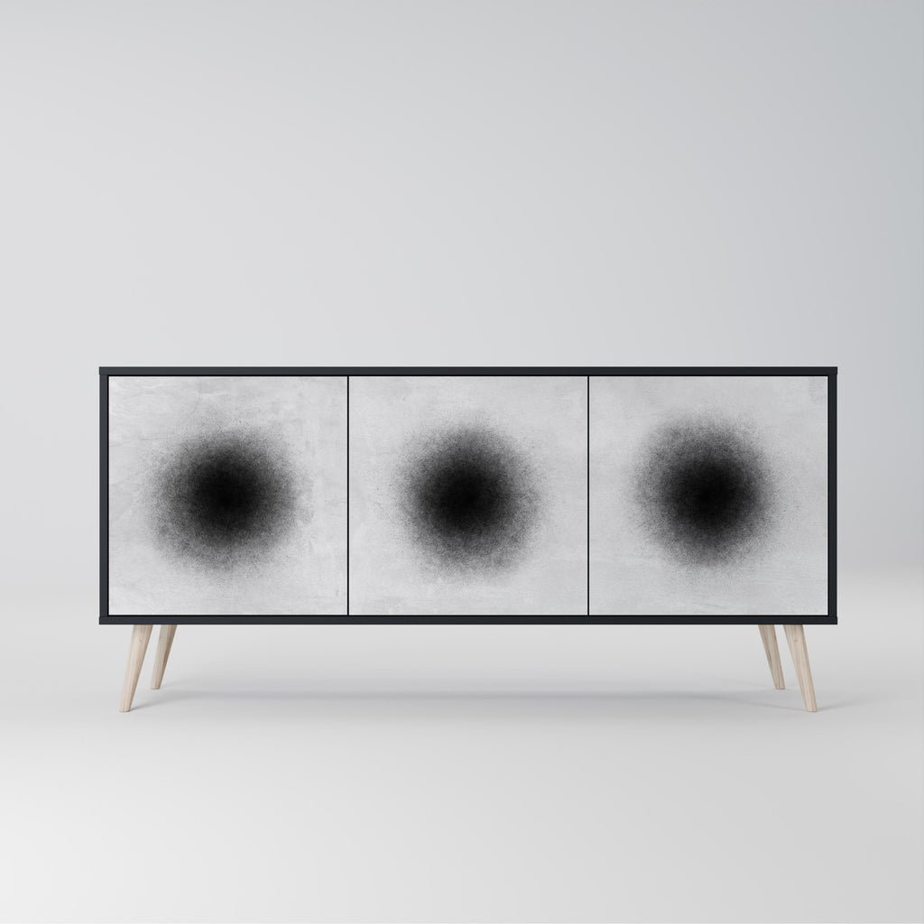 BLACK HOLE 3-Door Sideboard in Black Finish