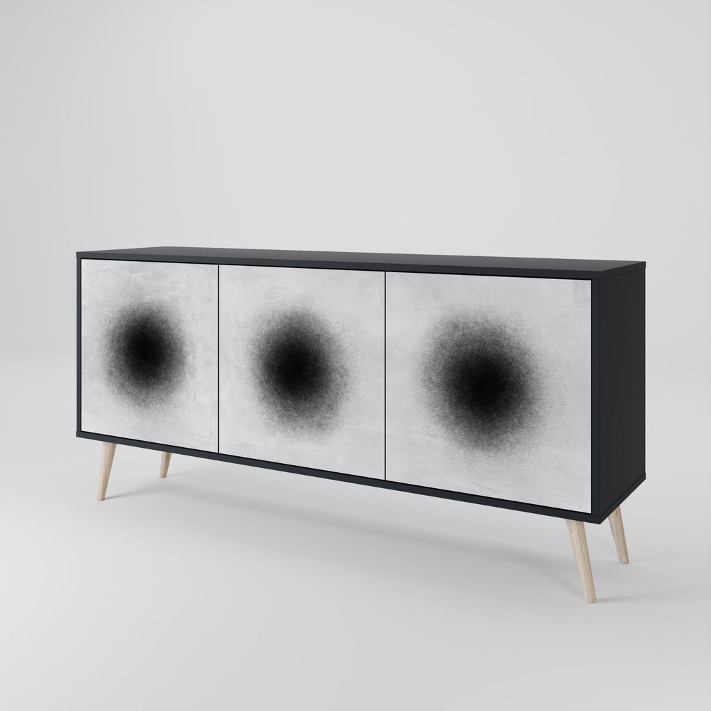 BLACK HOLE 3-Door Sideboard in Black Finish