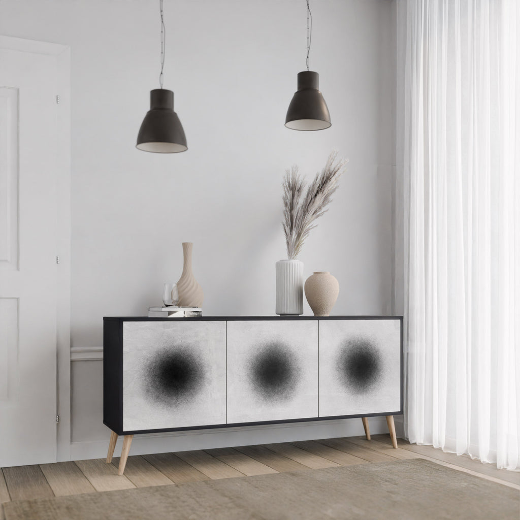 BLACK HOLE 3-Door Sideboard in Black Finish