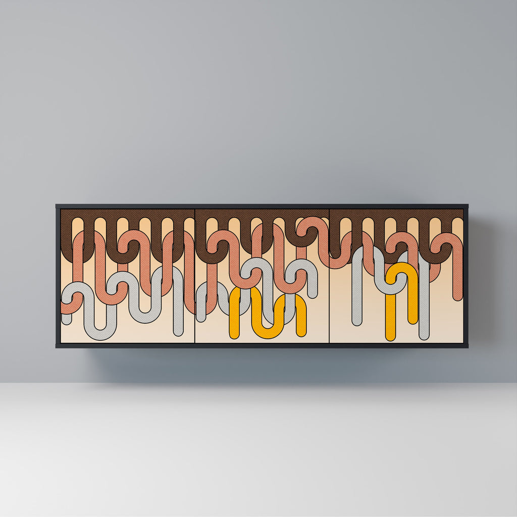 Buffet 3 portes COLORFUL STRINGS en finition noire