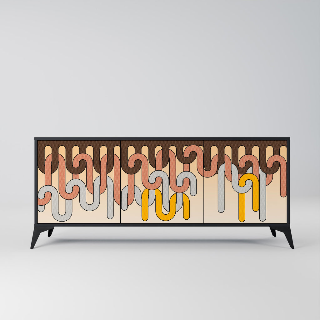 Buffet 3 portes COLORFUL STRINGS en finition noire