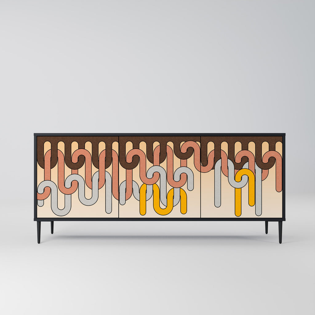 Buffet 3 portes COLORFUL STRINGS en finition noire