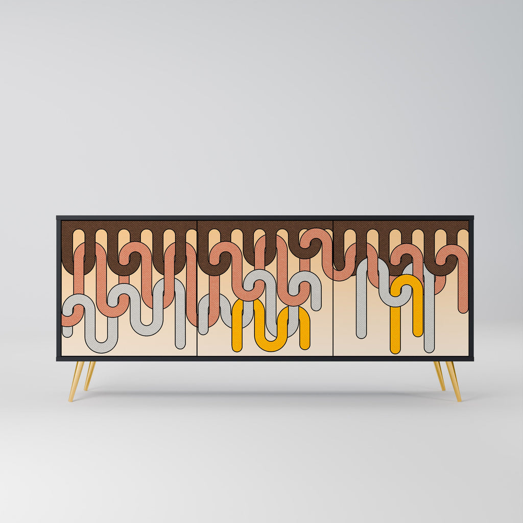 Buffet 3 portes COLORFUL STRINGS en finition noire