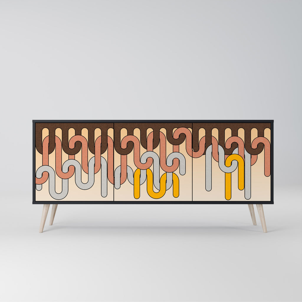 Buffet 3 portes COLORFUL STRINGS en finition noire