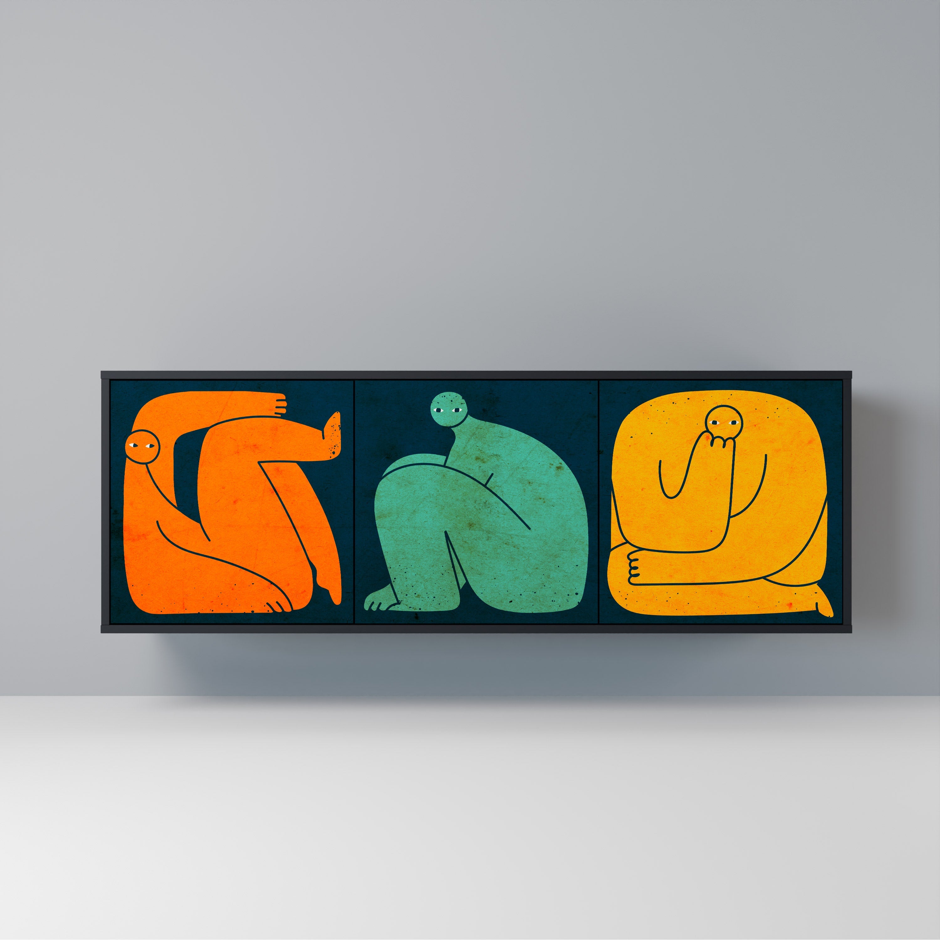 Buffet 3 portes TOGETHER MAIS SÉPARÉMENT en finition noire