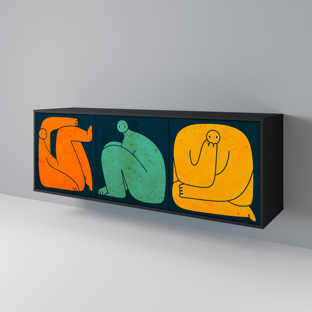 Buffet 3 portes TOGETHER MAIS SÉPARÉMENT en finition noire