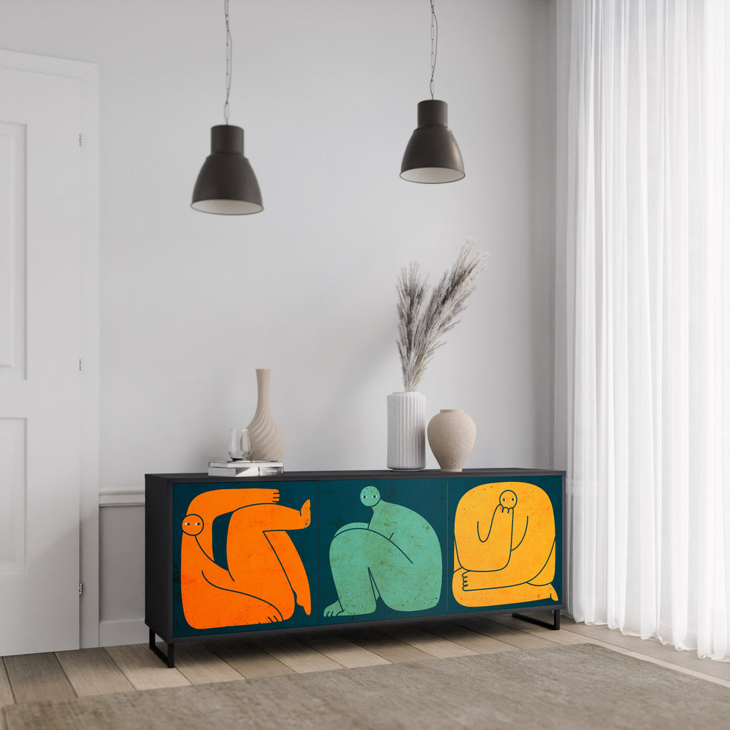 Buffet 3 portes TOGETHER MAIS SÉPARÉMENT en finition noire